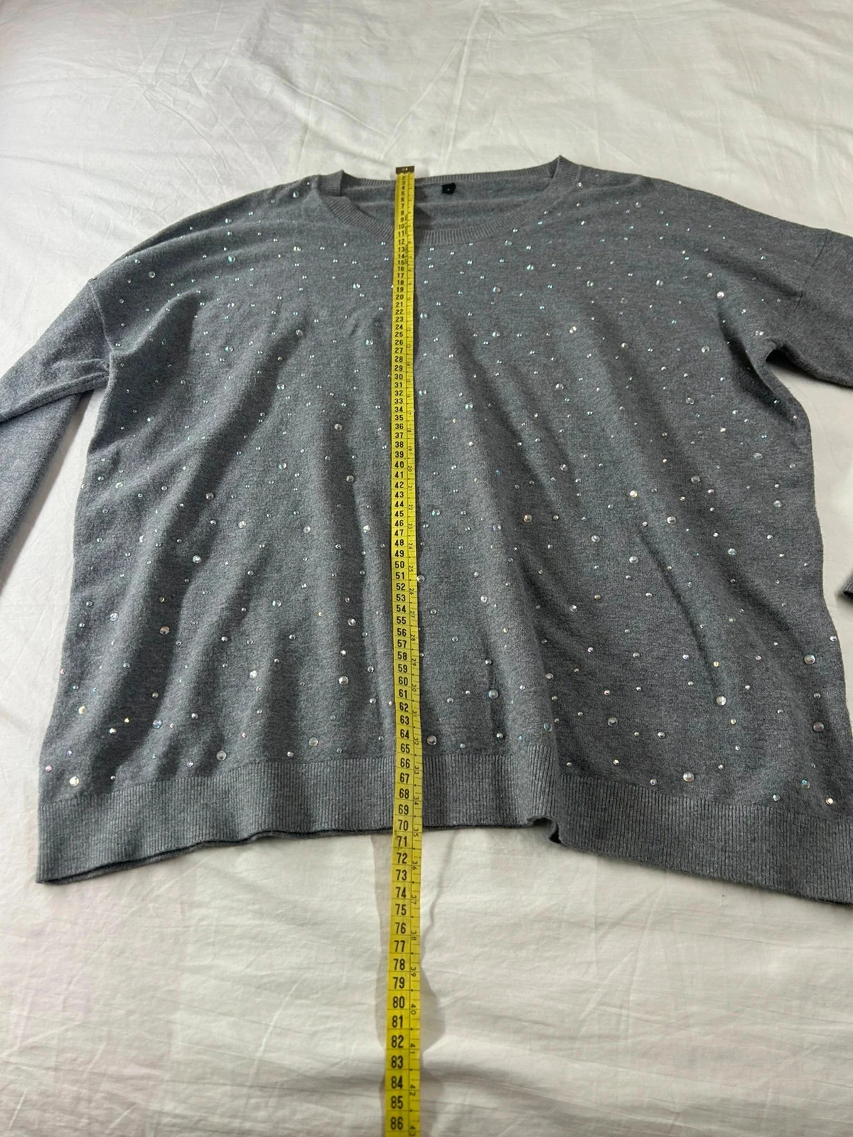 Vintage grey beaded sequin sweater – photo 5